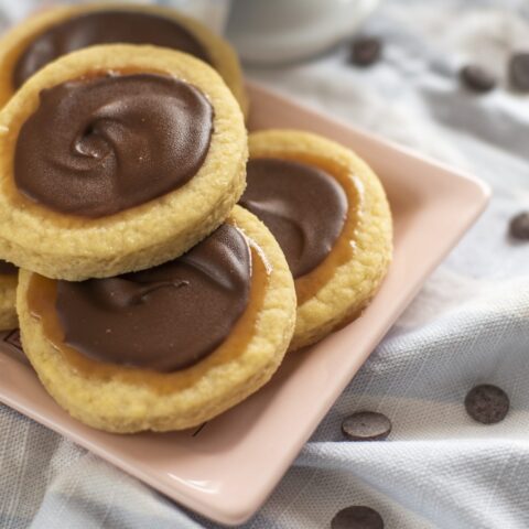 Receita: biscoito de baunilha com caramelo e chocolate